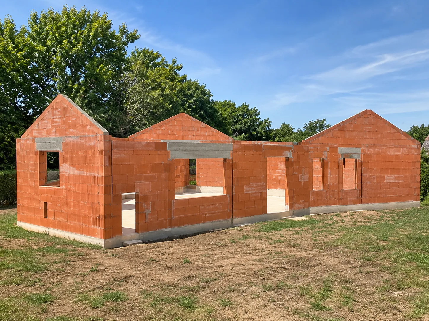 Chantier de construction de maison individuelle suivi par Maisons d'Excellence